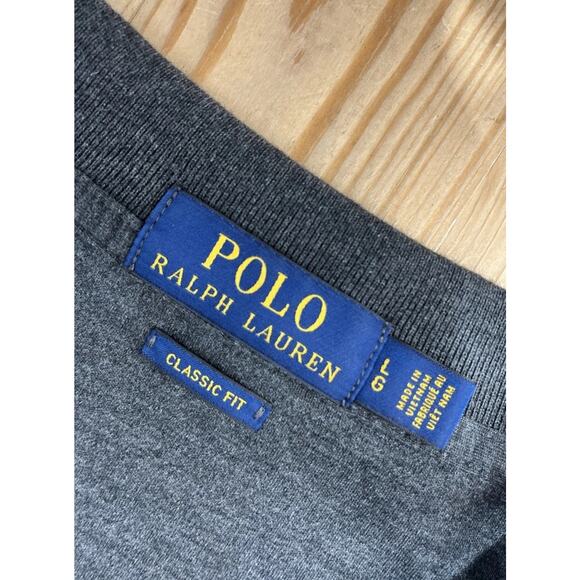 Polo Ralph Lauren Large Classic Fit Polo T-shirt Grey Short Sleeve - Picture 6 of 7
